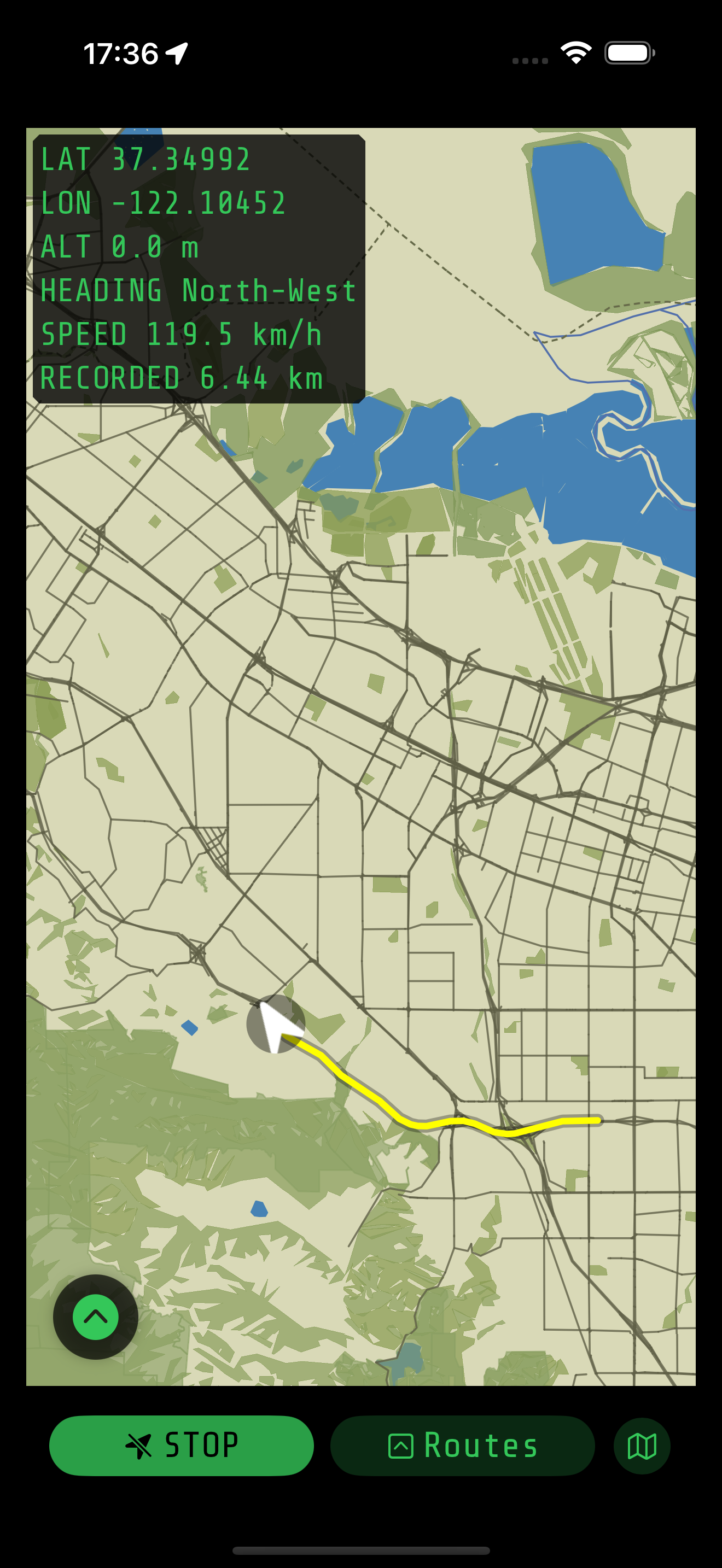 Route Tracking Screen